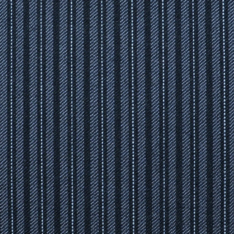 Grey, Black and Silver Morning Stripe Super 100's Wool Blend Suiting