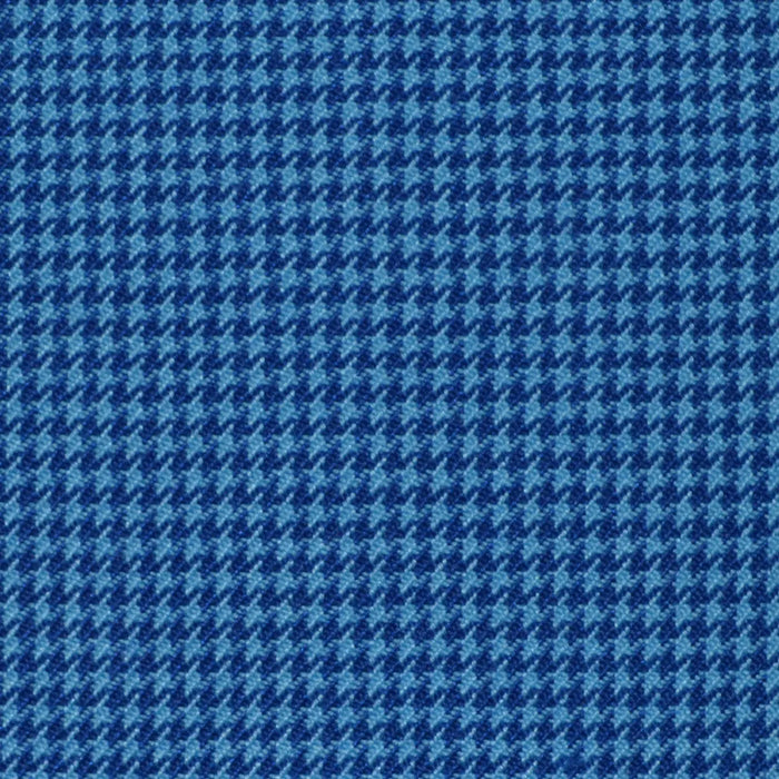 Light Blue and Navy Blue Dogtooth Wool Blend Suiting