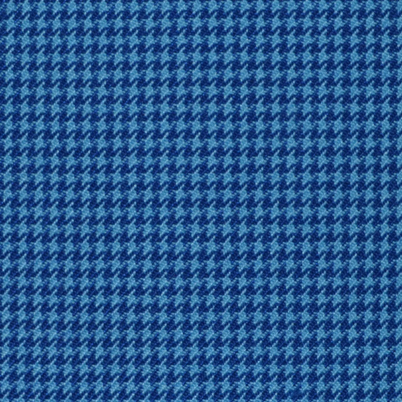 Light Blue and Navy Blue Dogtooth Wool Blend Suiting