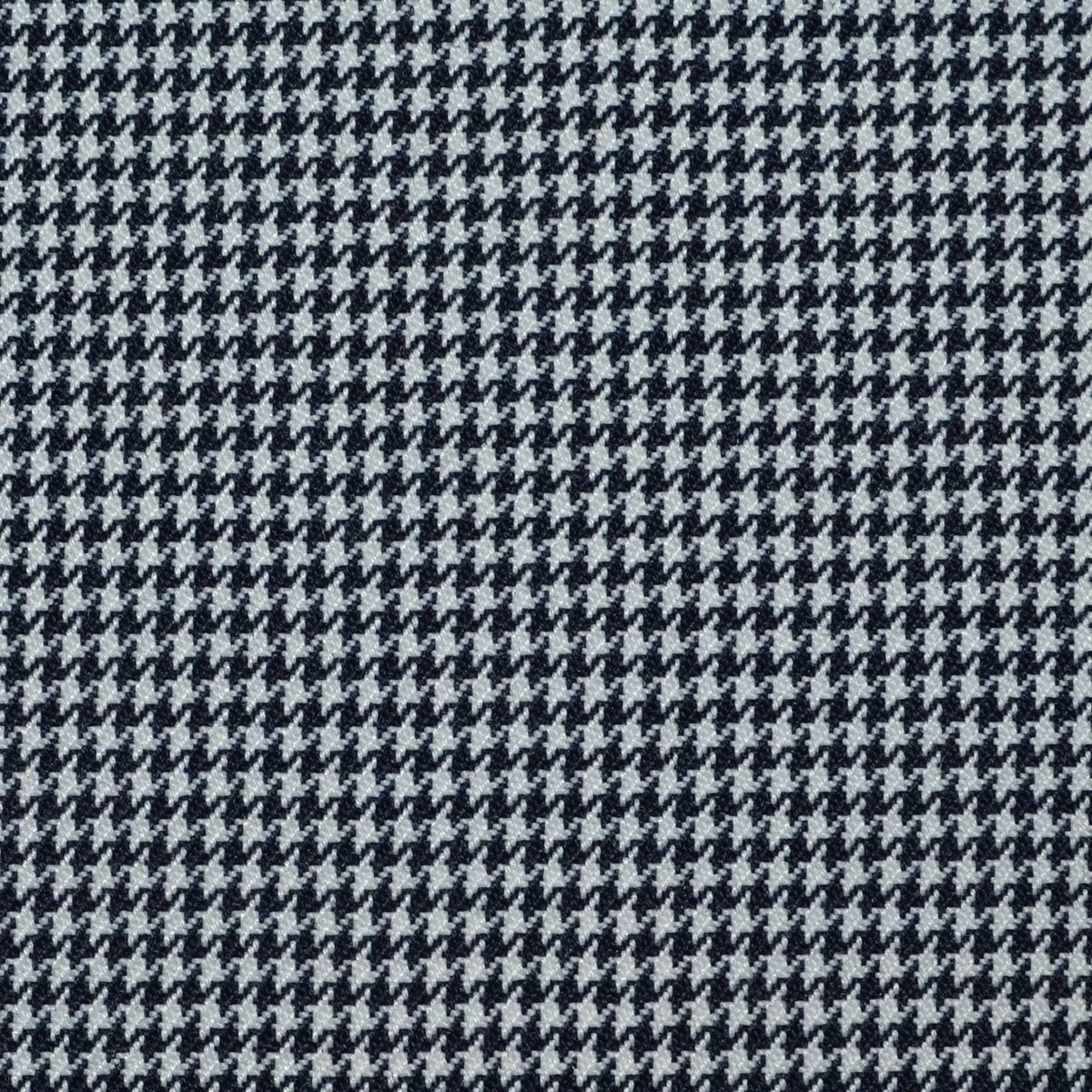 Navy Blue and White Dogtooth Wool Blend Suiting