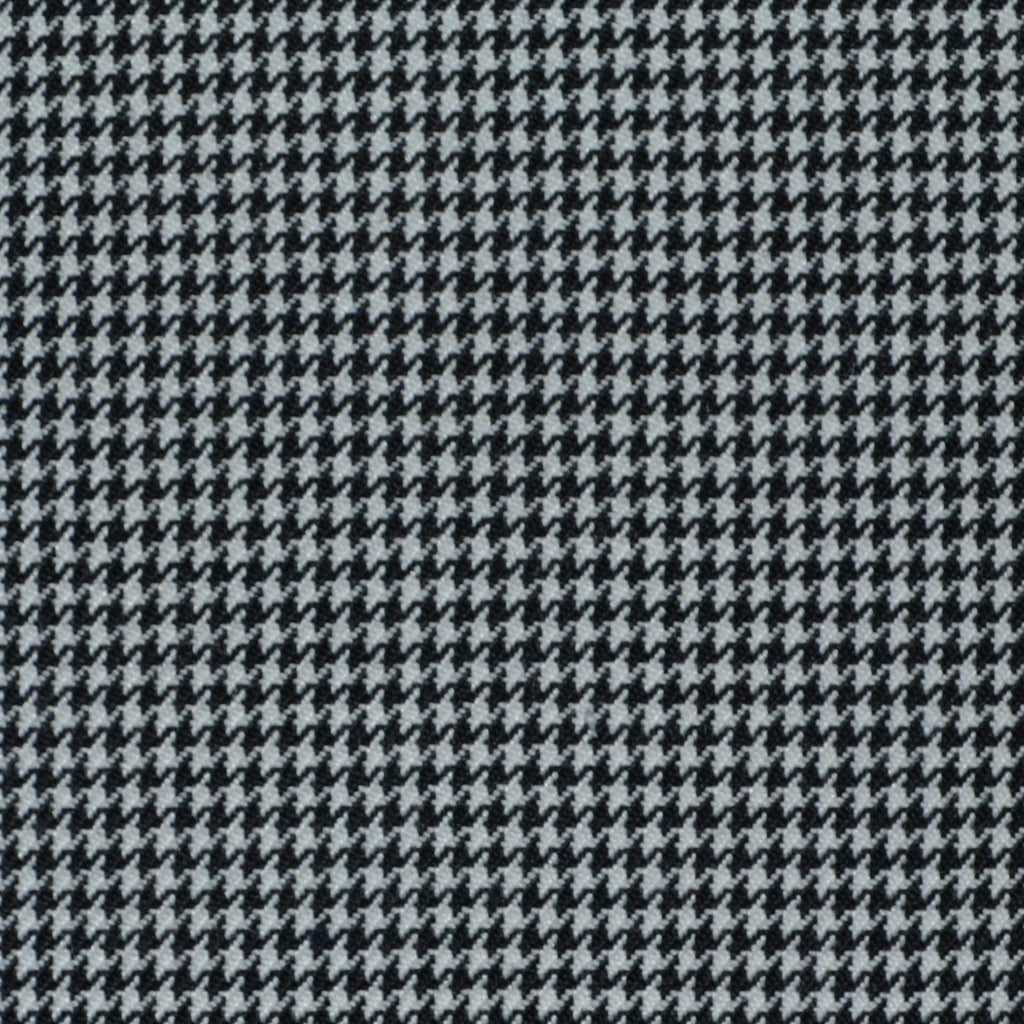 Black and White Dogtooth Wool Blend Suiting