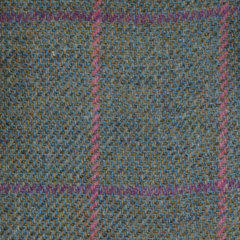 Green/Blue with Pink & Fuchsia Check Tweed