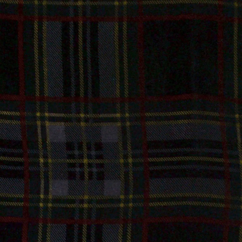 Grey, Red and Yellow Tartan Silk Blend Velvet