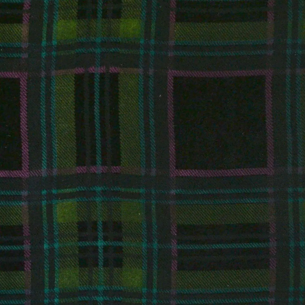 Green, Pink and Blue Tartan Silk Blend Velvet