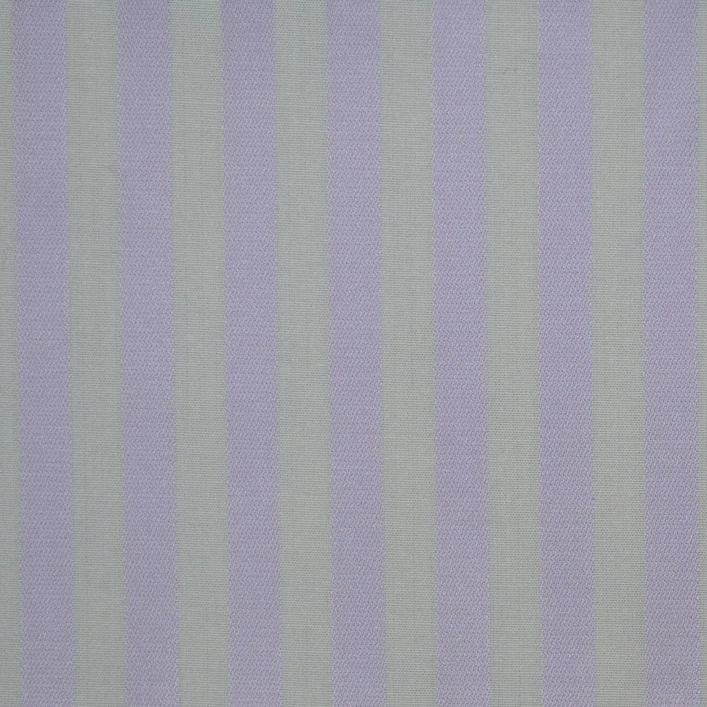 White & Lilac Stripe Cotton Shirting