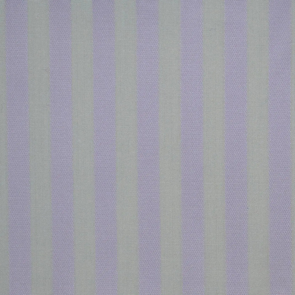 White & Lilac Stripe Cotton Shirting