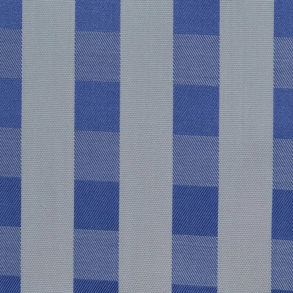 White & Dark Blue Check Cotton Shirting