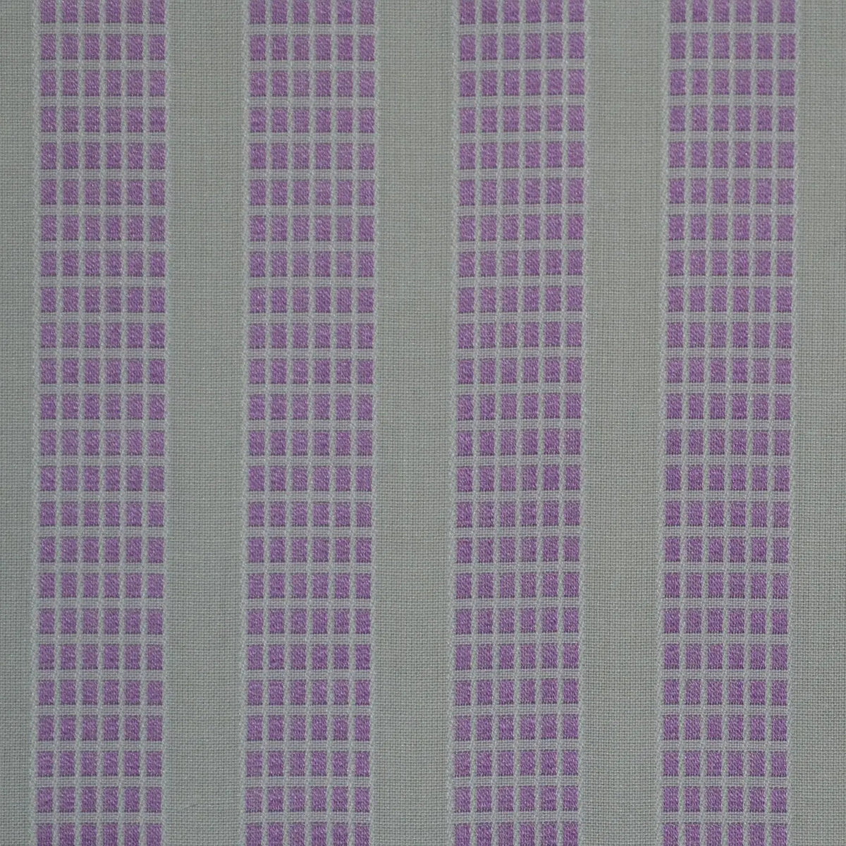 White with Lilac Box Stripe Cotton Shirting