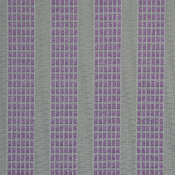 White with Lilac Box Stripe Cotton Shirting
