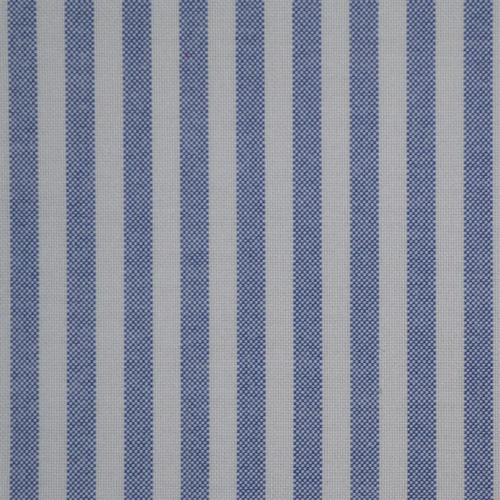 Blue & White Stripe Oxford Cotton Shirting