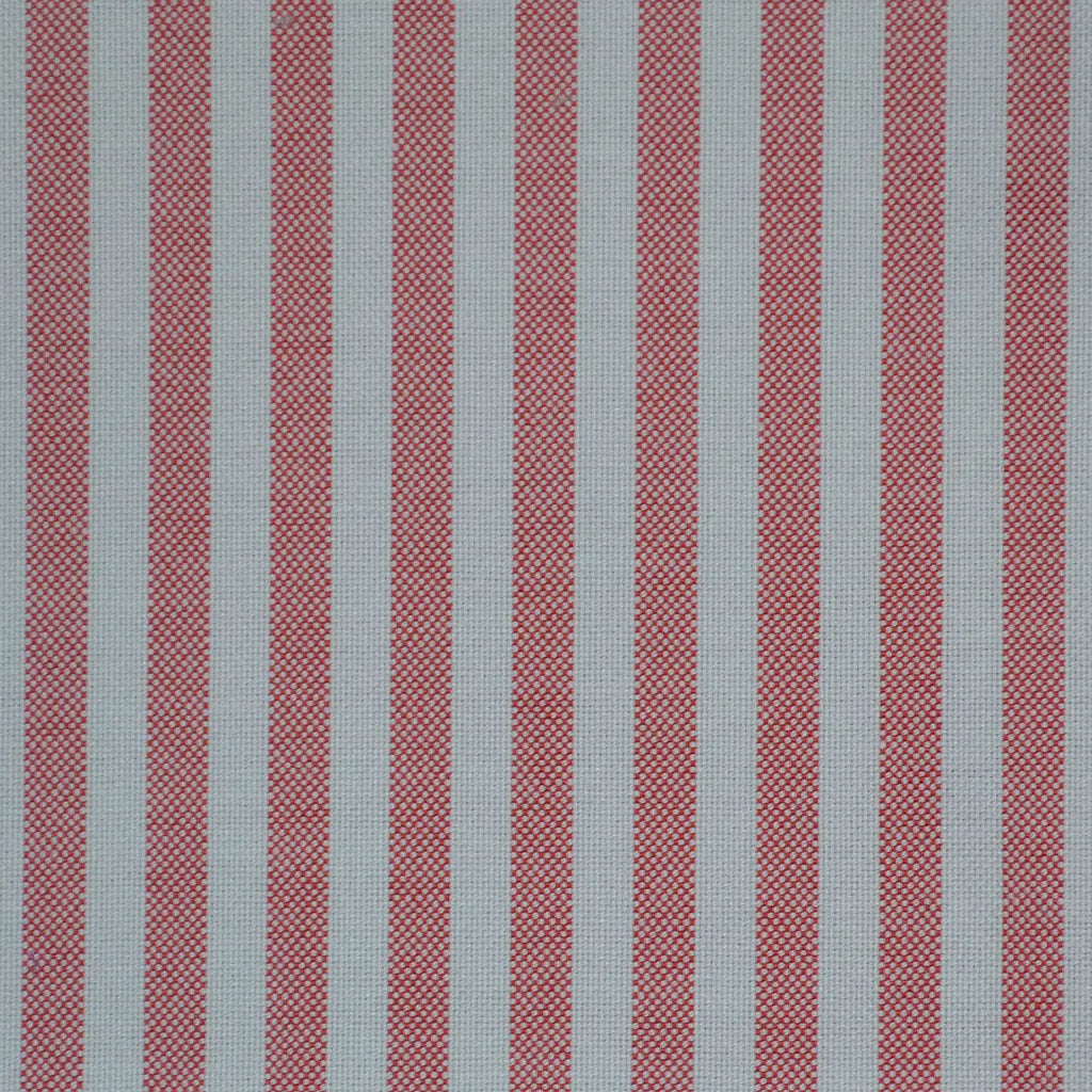 Red & White Stripe Oxford Cotton Shirting