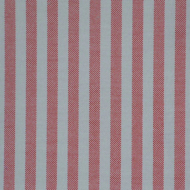 Red & White Stripe Oxford Cotton Shirting