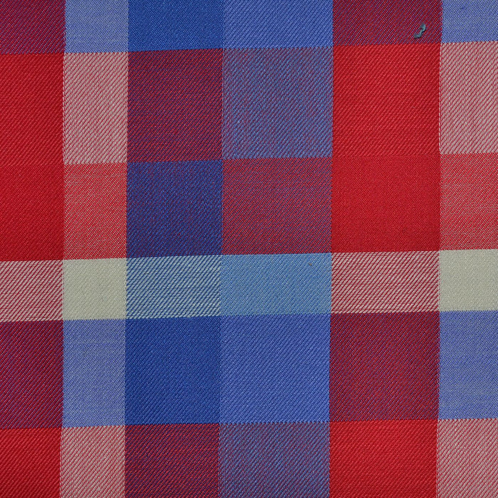 Red & Blue Multi Check Cotton Shirting