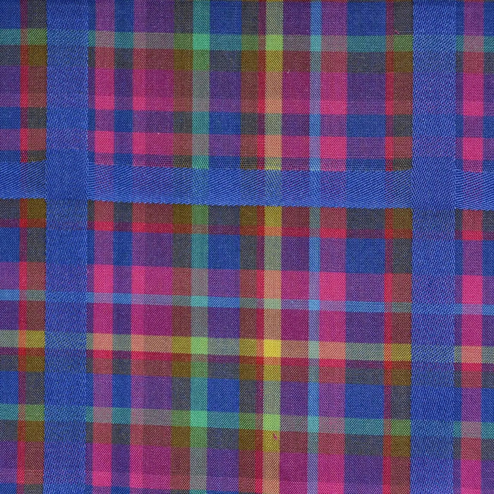 Pink, Blue & Green Multi Check Cotton Shirting