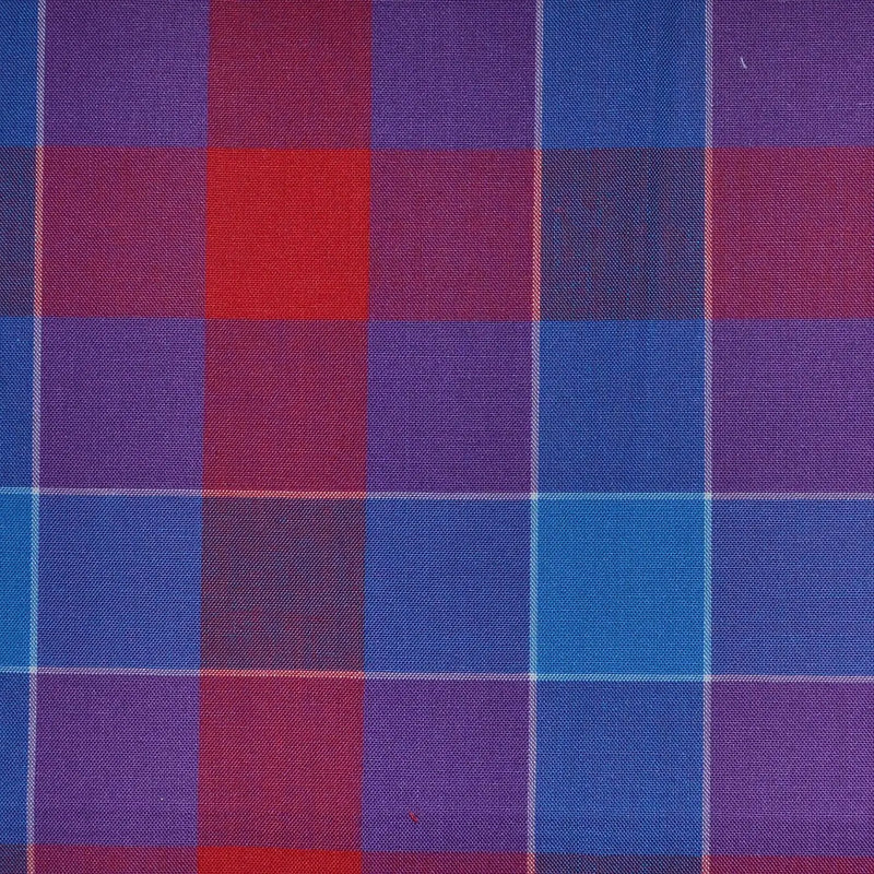 Purple, Red & Blue Multi Check Cotton Shirting