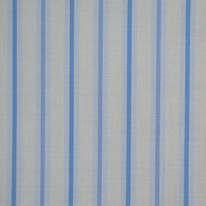 White with Blue Stripe Cotton Shirting