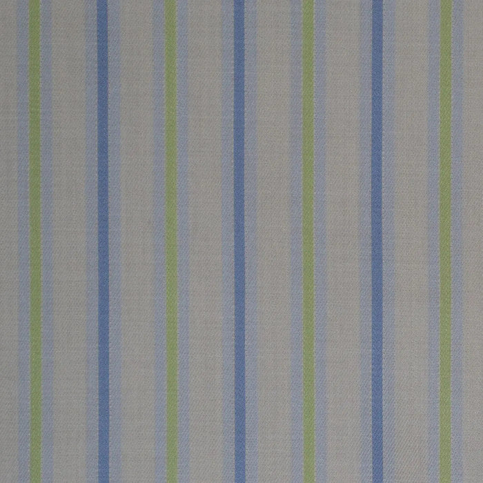 White with Blue & Green Stripe Cotton Shirting