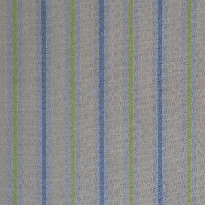 White with Blue & Green Stripe Cotton Shirting