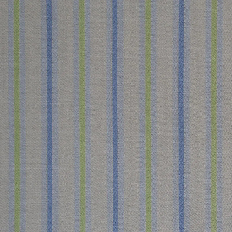 White with Blue & Green Stripe Cotton Shirting