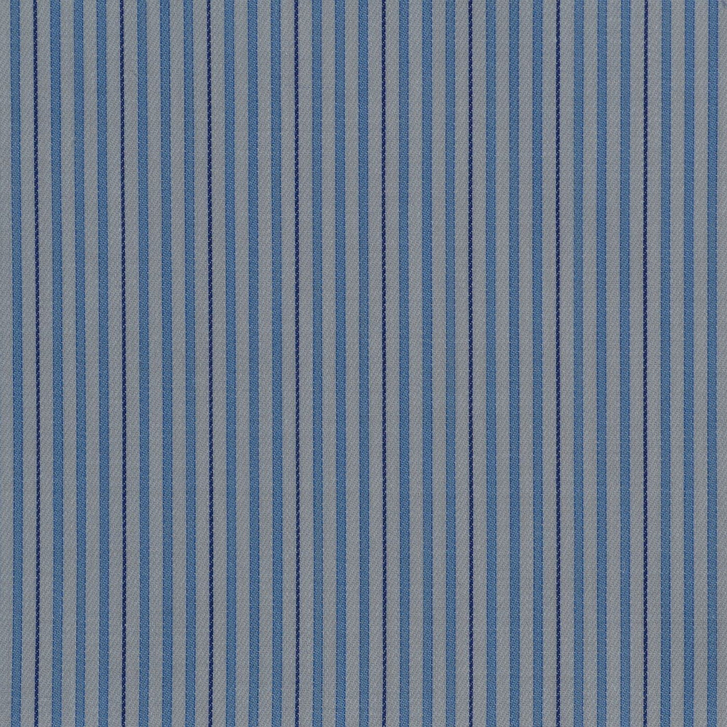 White with Blue & Dark Blue Stripe Cotton Shirting