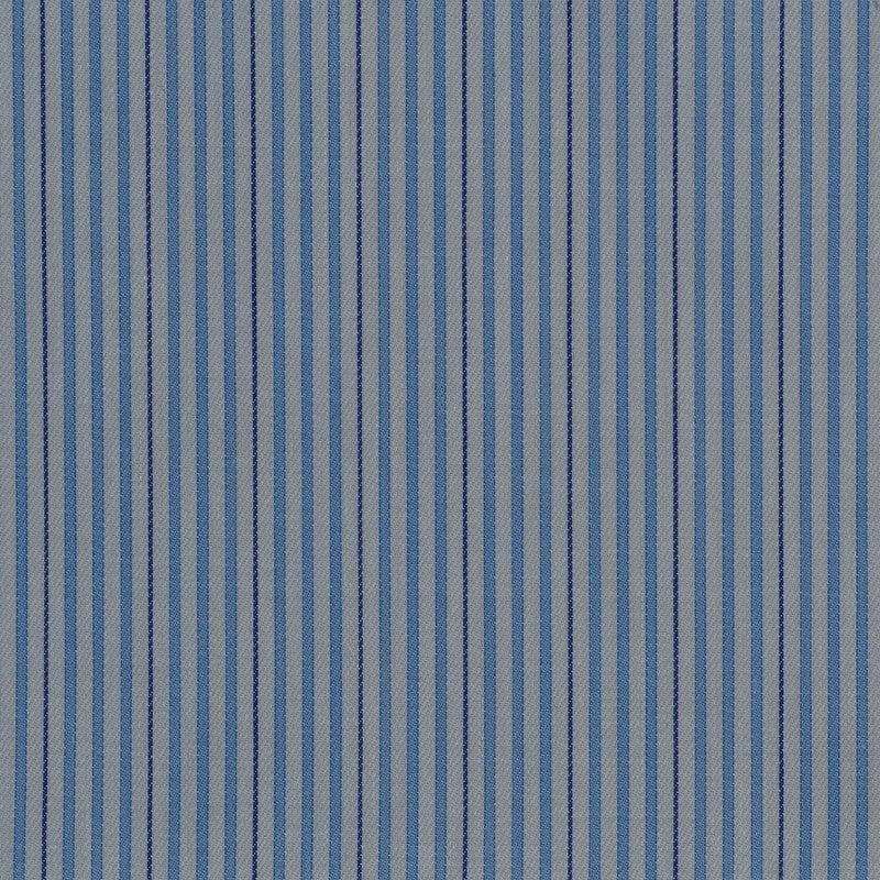 White with Blue & Dark Blue Stripe Cotton Shirting