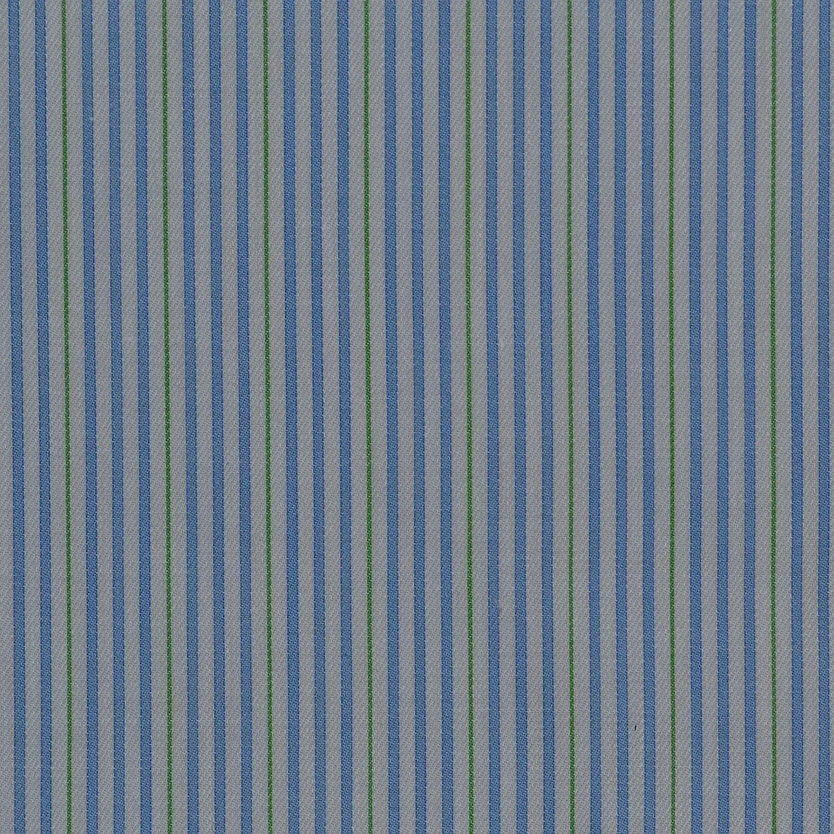 White with Blue & Green Stripe Cotton Shirting