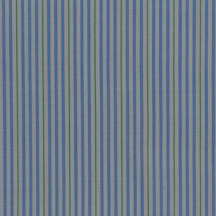 White with Blue & Green Stripe Cotton Shirting