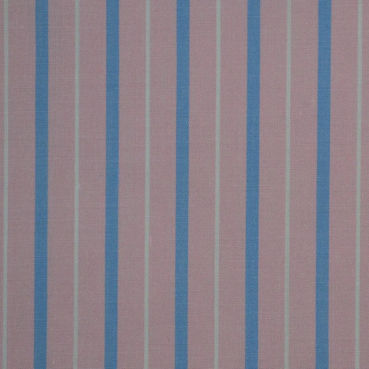 Pink with Blue & White Stripe Cotton Shirting