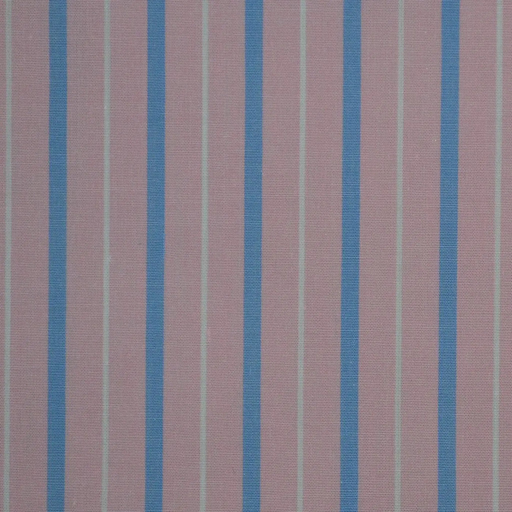 Pink with Blue & White Stripe Cotton Shirting