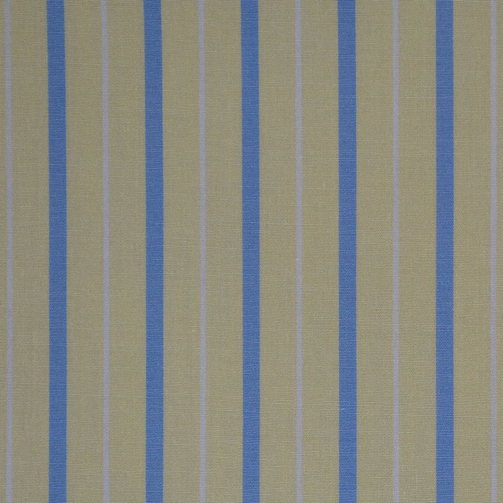 Yellow with Blue & White Stripe Cotton Shirting