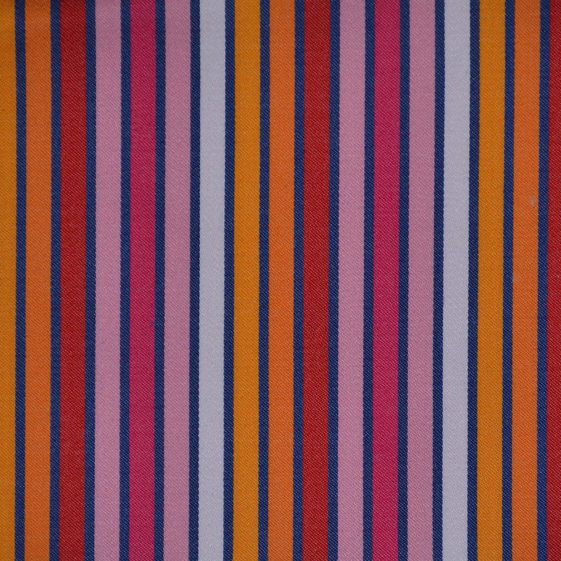 Orange, Red & Pink Multi Stripe Cotton Shirting