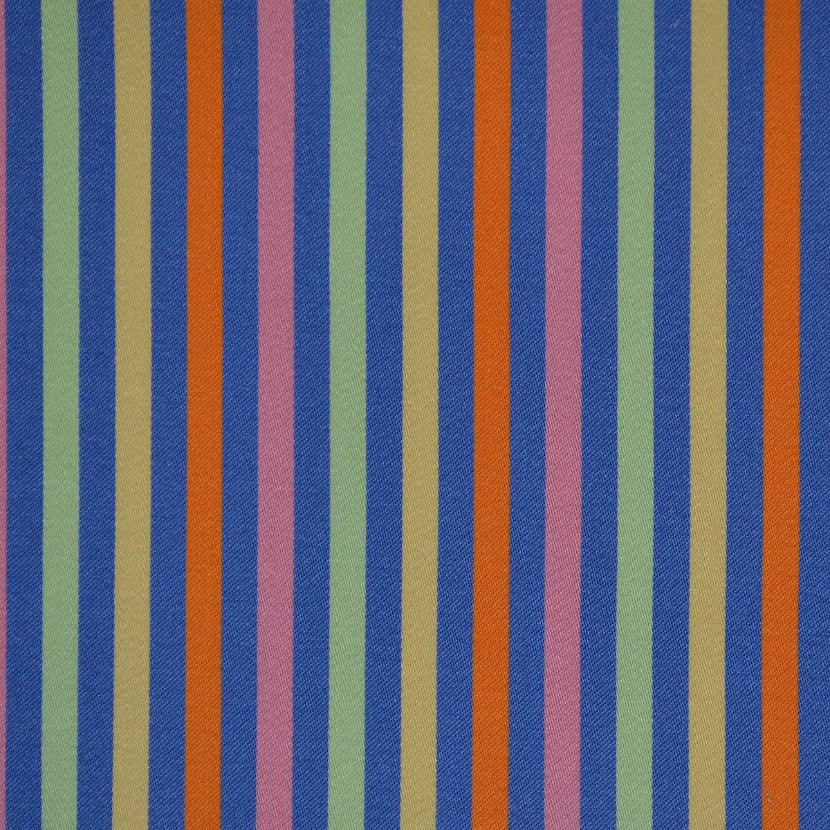 Blue, Orange & Green Multi Stripe Cotton Shirting