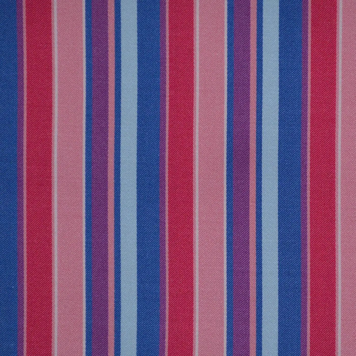 Red, Blue & Pink Multi Stripe Cotton Shirting