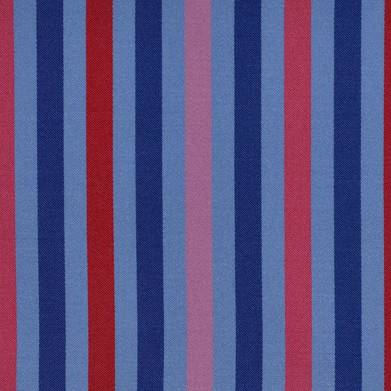 Blue, Red & Pink Multi Stripe Cotton Shirting