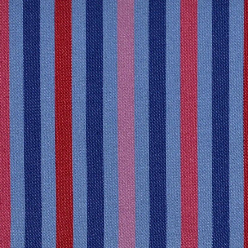 Blue, Red & Pink Multi Stripe Cotton Shirting