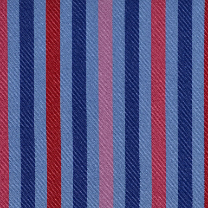 Blue, Red & Pink Multi Stripe Cotton Shirting