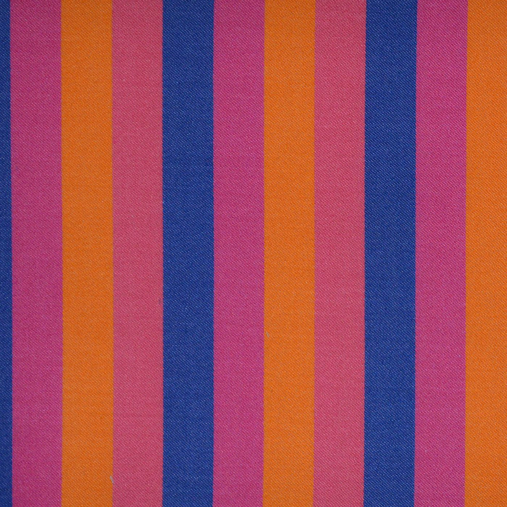 Pink, Orange & Blue Multi Stripe Cotton Shirting