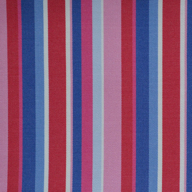 Pink, Red & Blue Multi Stripe Cotton Shirting