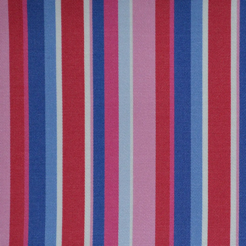 Pink, Red & Blue Multi Stripe Cotton Shirting