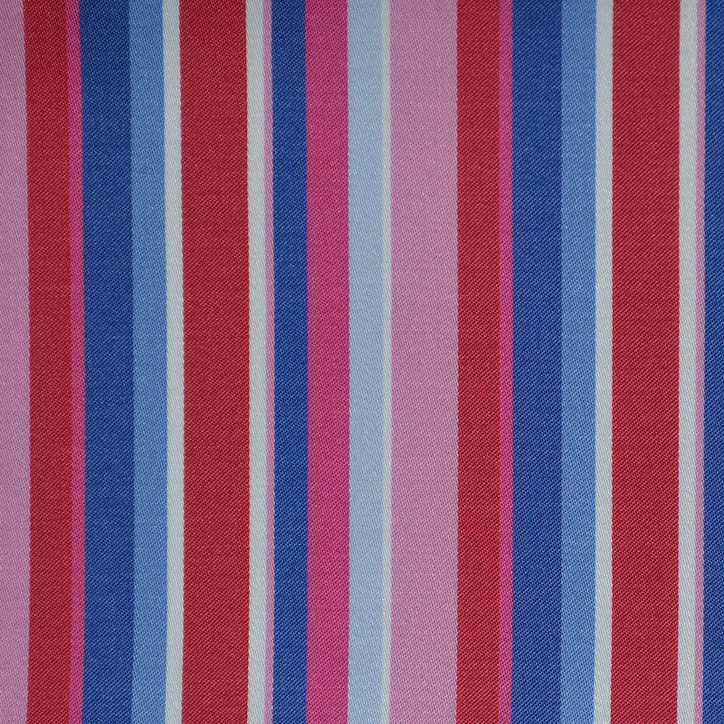 Pink, Red & Blue Multi Stripe Cotton Shirting