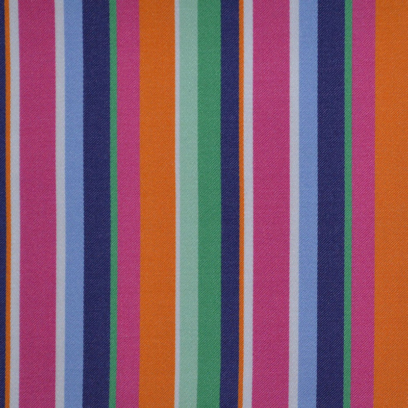 Pink, Blue, Orange & Green Multi Stripe Cotton Shirting