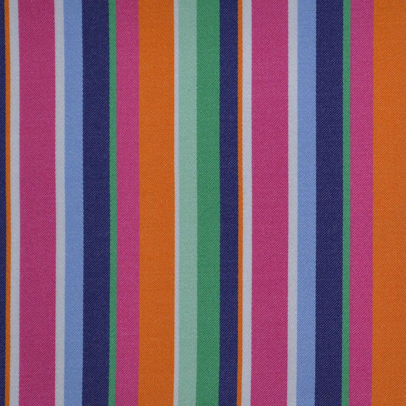 Pink, Blue, Orange & Green Multi Stripe Cotton Shirting