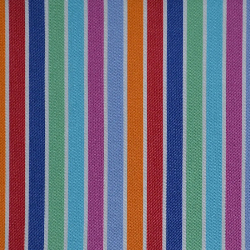 Blue, Red, Green & Pink Multi Stripe Cotton Shirting