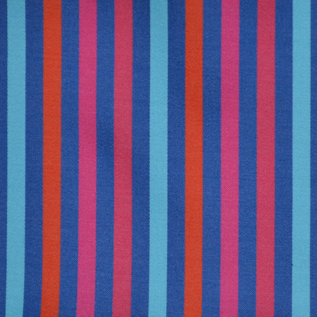 Blue, Orange, Red & Pink Multi Stripe Cotton Shirting