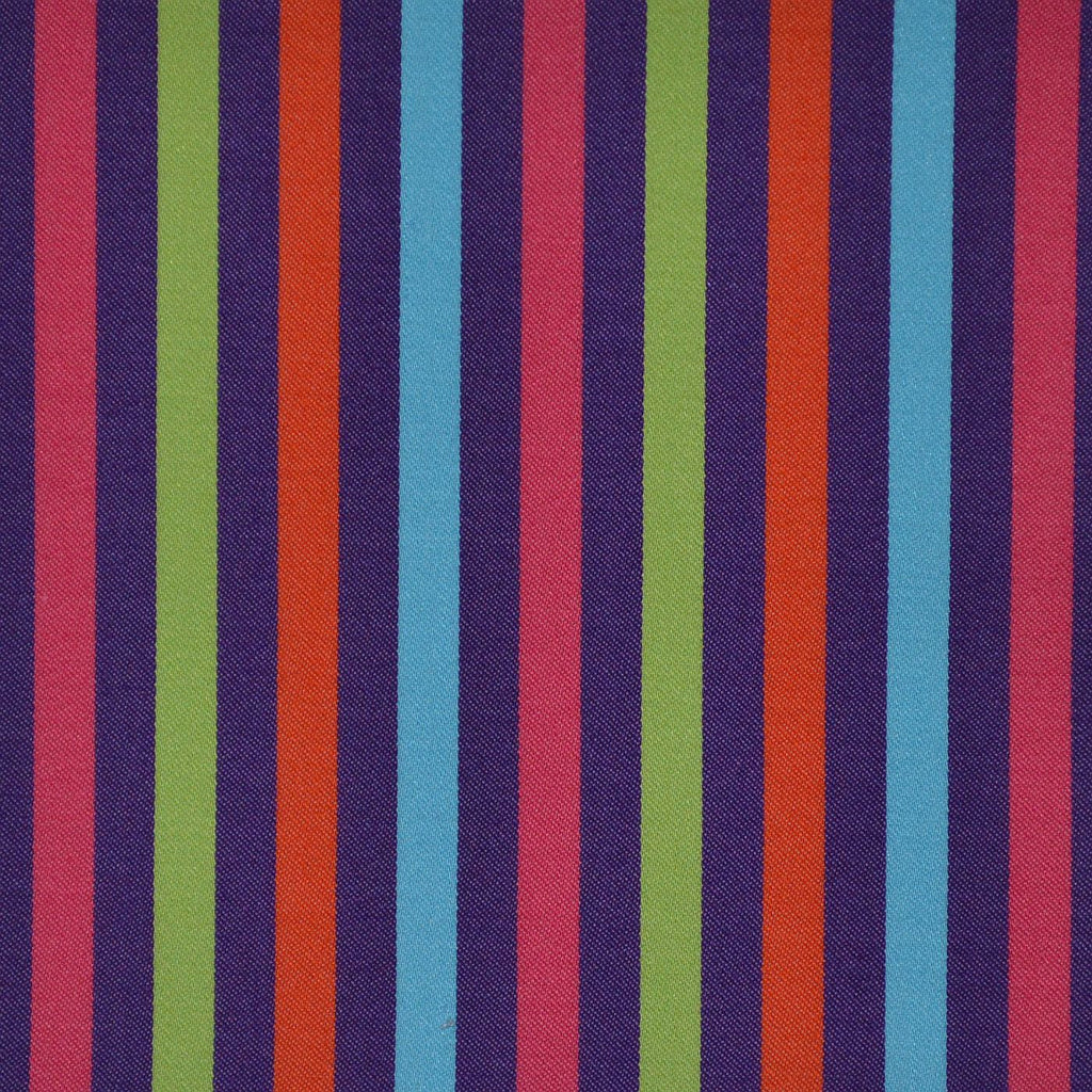 Purple, Orange, Green & Pink Multi Stripe Cotton Shirting