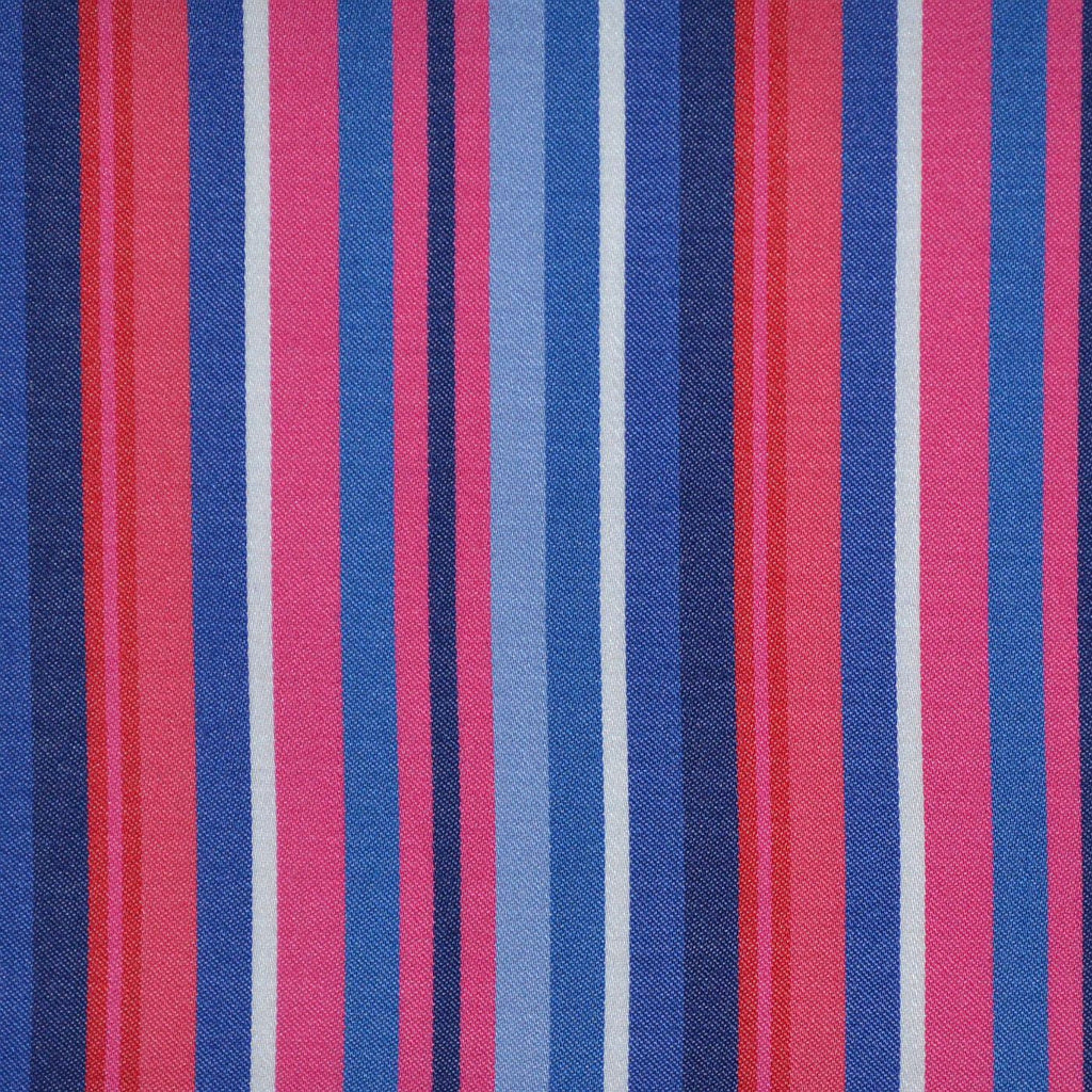 Blue, Pink & Red Multi Stripe Cotton Shirting