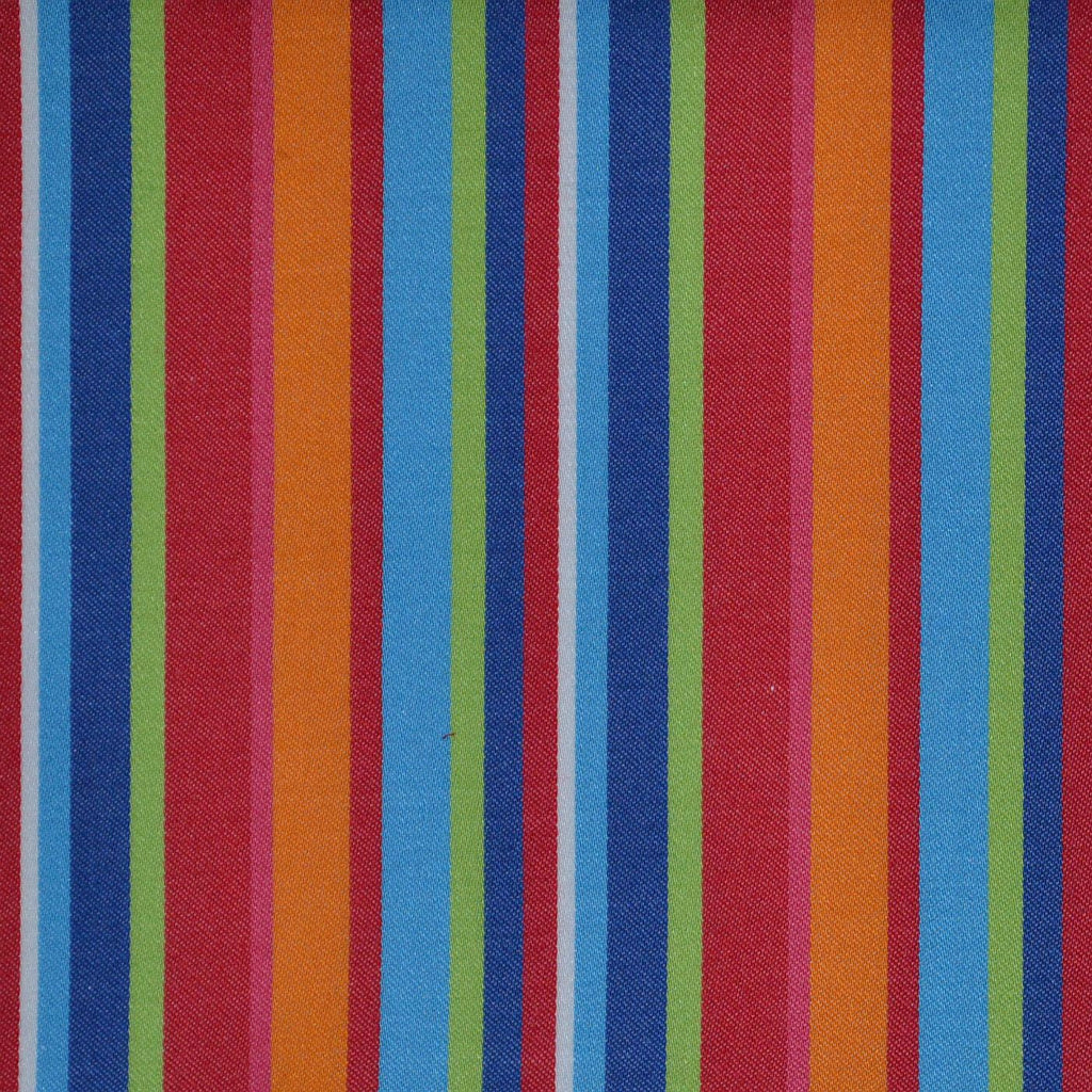 Blue, Red, Orange, Pink & Green Multi Stripe Cotton Shirting