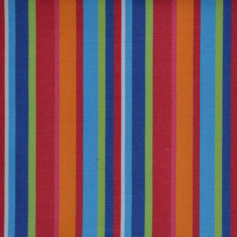 Blue, Red, Orange, Pink & Green Multi Stripe Cotton Shirting