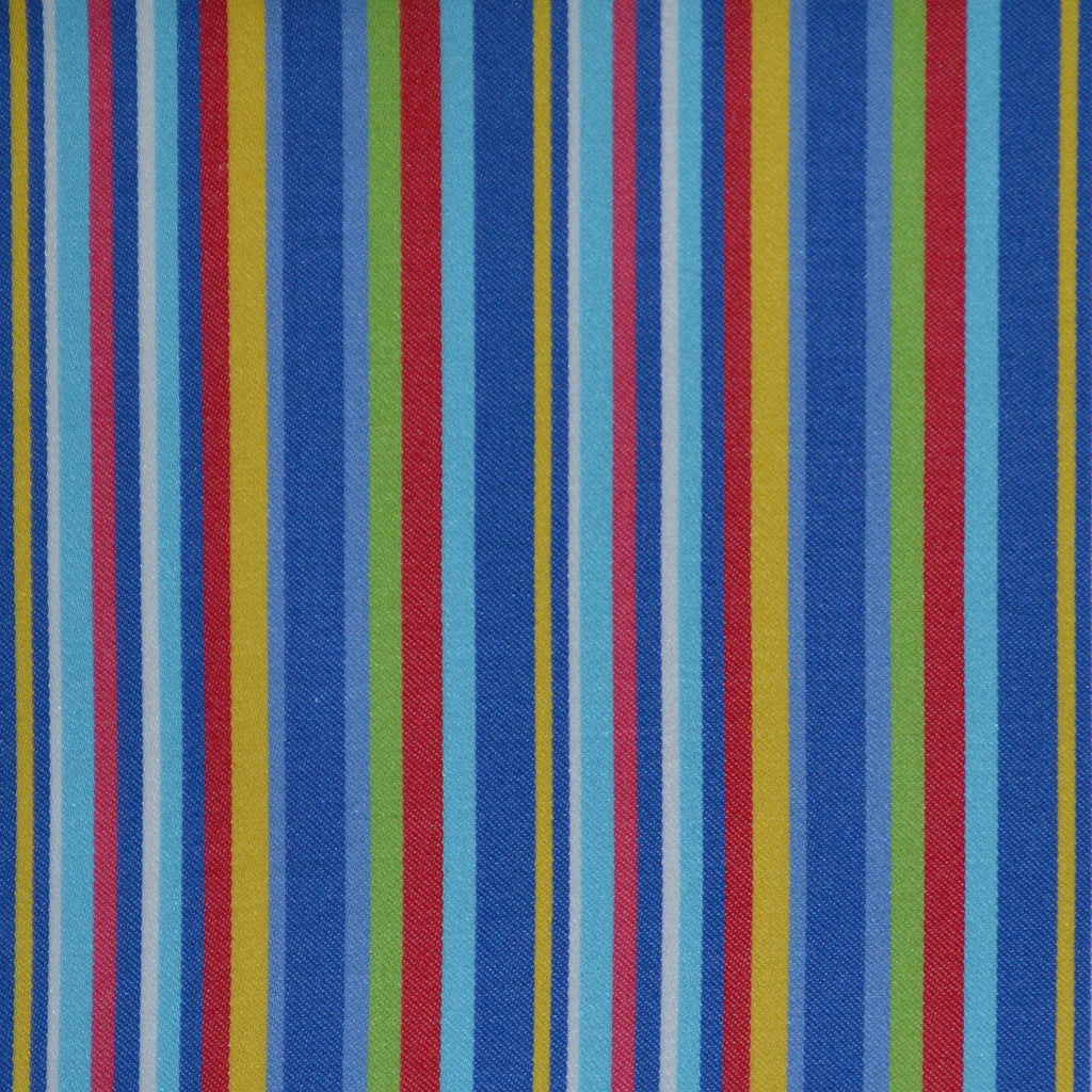 Blue, Red, Green & Yellow Multi Stripe Cotton Shirting
