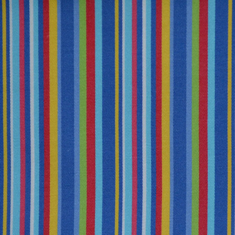 Blue, Red, Green & Yellow Multi Stripe Cotton Shirting